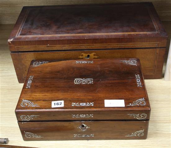Two Victorian writing boxes